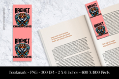 Racket Champions Tiger Bookmark Sublimation Design PNG Product Image 1