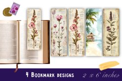 Vintage Flowers Bookmark Printable Sublimation PNG Product Image 1