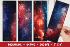 Galaxy Fireworks Night Bookmark Sublimation Product Image 1