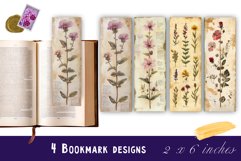 Vintage Flowers Bookmark Printable Sublimation PNG Product Image 1
