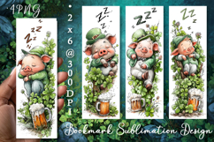Pig. St Patrick's Day Bookmark, animal Sublimation Design Product Image 1