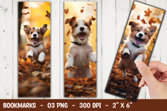 Puppy Dog Autumn Bookmark Sublimation Product Image 1