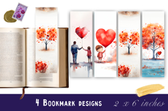 Watercolour Valentine Day Eiffel Tower Bookmarks Sublimation Product Image 1