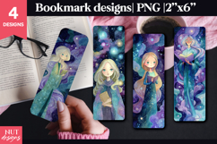 Fantasy Girl Bookmark PNG Purple bookmarks for book lovers Product Image 1