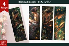 Summer green bookmarks, Reading girl bookmark Book lover Product Image 1