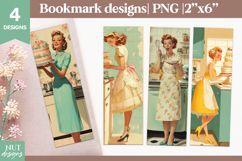 Pin up girl bookmark Vintage Woman kitchen bookmark PNG Product Image 1