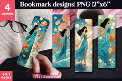 Elegant Woman Bookmark PNG Spring bookmarks for book lovers Product Image 1