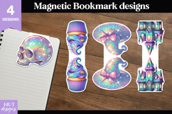 Pastel Spooky Magnetic Bookmarks Iridescent Halloween PNG Product Image 1