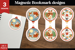 Christmas Magnetic Bookmarks Bauble Santa Magnetic Bookmark Product Image 1