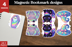 Iridescent Halloween PNG Pastel Spooky Magnetic Bookmarks Product Image 1