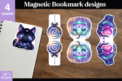 Iridescent Halloween PNG Pastel Spooky Magnetic Bookmarks Product Image 1