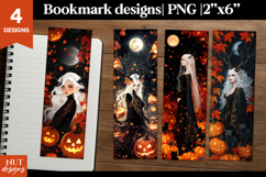 Romantic Halloween bookmarks, Mystical woman in black dress Product Image 1