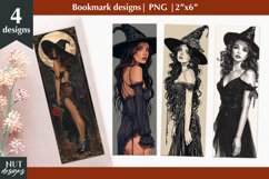 Halloween bookmarks, Halloween witch girl bookmark designs Product Image 1