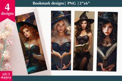 Halloween bookmarks, Halloween witch girl bookmark designs Product Image 1
