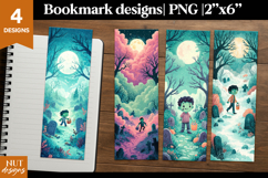 Graveyard Zombie Bookmark PNG, Cartoon halloween bookmark Product Image 1
