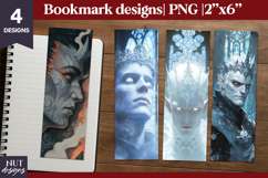 Halloween bookmarks, Dark Fantasy Ice king fantasy bookmark Product Image 1