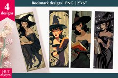 Halloween bookmarks, Halloween witch girl bookmark designs Product Image 1