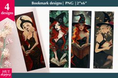 Halloween bookmarks, Halloween witch girl bookmark designs Product Image 1