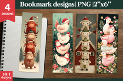 Christmas bookmark printable Christmas Farm Animal Bookmarks Product Image 1
