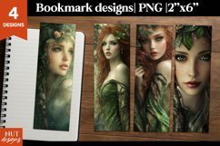 Forest fairy Bookmark Green Forest mystical Bookmarks PNG Product Image 1