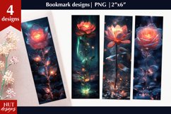 Glowing Floral bookmark PNG, Flowers bookmark designs Product Image 1