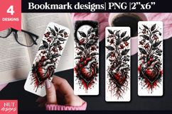 Dark Gothic Heart Bookmark, Gothic Valentine bookmark Product Image 1