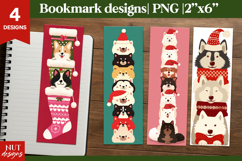 Christmas dogs bookmark designs. Dog in Santa hat Bookmarks Product Image 1