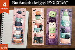 Funny Halloween cats and cakes, Cartoon halloween bookmarks Product Image 1