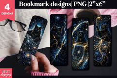 Galaxy Black Cat Bookmark PNG fantasy starry night bookmark Product Image 1