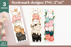 Funny cats bookmark, Cartoon bookmarks for kids with cats Product Image 1