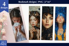 Girl book lover, Girl bookmark Product Image 1