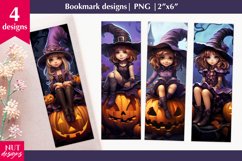 Halloween bookmarks, Halloween witch girl bookmark designs Product Image 1