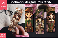 Cute Witch Girl Bookmark PNG whimsical, magical bookmarks Product Image 1