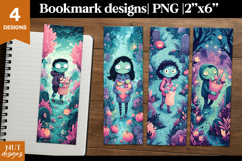 Cute Zombie Kids Bookmarks, Cartoon halloween bookmark Product Image 1