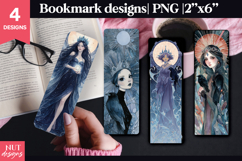Dark Fantasy Woman Bookmark PNG Gothic bookmark printable Product Image 1