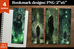 Halloween Dark Forest Fantasy Bookmarks Dark elf green eyes Product Image 1