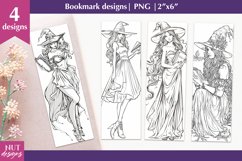 Halloween bookmarks, Halloween witch girl bookmark designs Product Image 1