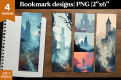 Magic Haunted Castle bookmark, Fantasy Halloween bookmark Product Image 1