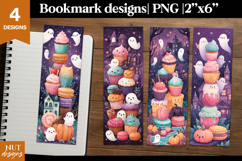 Ghost Cupcake Bookmark PNG, Cartoon halloween bookmarks Product Image 1