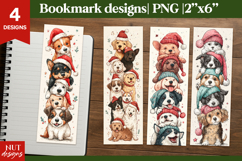 Christmas dogs bookmark designs. Dog in Santa hat Bookmarks Product Image 1