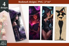 Halloween bookmarks, Halloween witch girl bookmark designs Product Image 1