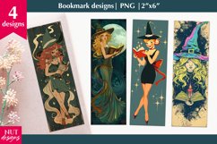 Halloween bookmarks, Halloween witch girl bookmark designs Product Image 1