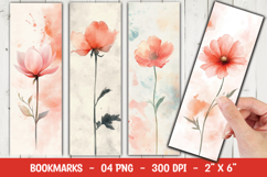 Soft Poppy Floral Bookmark Sublimation Product Image 1