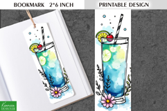 Cute Watercolor Printable Bookmark|Summer Fruit Drink Product Image 1