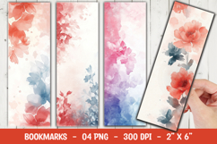 Soft Floral Red Bookmark Sublimation Product Image 1