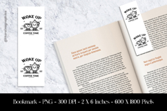 Wake up Coffee Time Bookmark Sublimation Design PNG Product Image 1