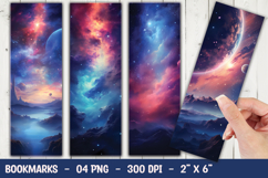 Purple Galaxy Starry Sky Bookmark Sublimation Product Image 1