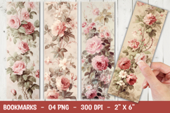 Cream Floral Watercolor Touch Bookmark Sublimation Product Image 1