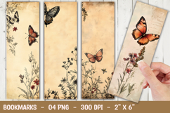 Vintage Butterfly Bookmark Sublimation PNG Product Image 1