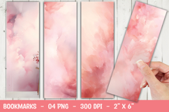 Pink watercolor bookmark sublimation png Product Image 1